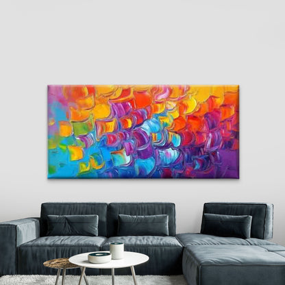Abstract Brushstroke Painting Wall Art Canvas Office Home Room Framed 120x60cm