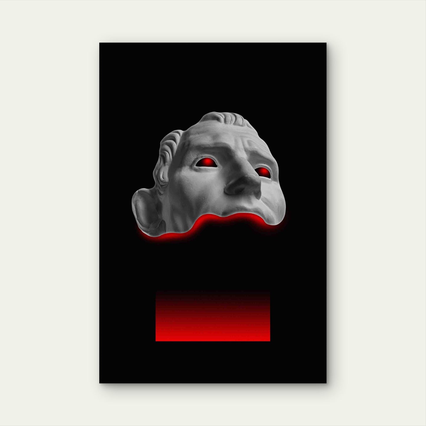 Antique Sculpture Human Face Surreal Collage Metal Print Ready to Hang