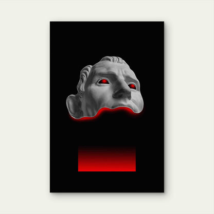Antique Sculpture Human Face Surreal Collage Metal Print Ready to Hang