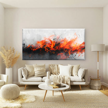 Fire Versus Water Artwork Wall Art Canvas Office Home Room Framed 120x60cm
