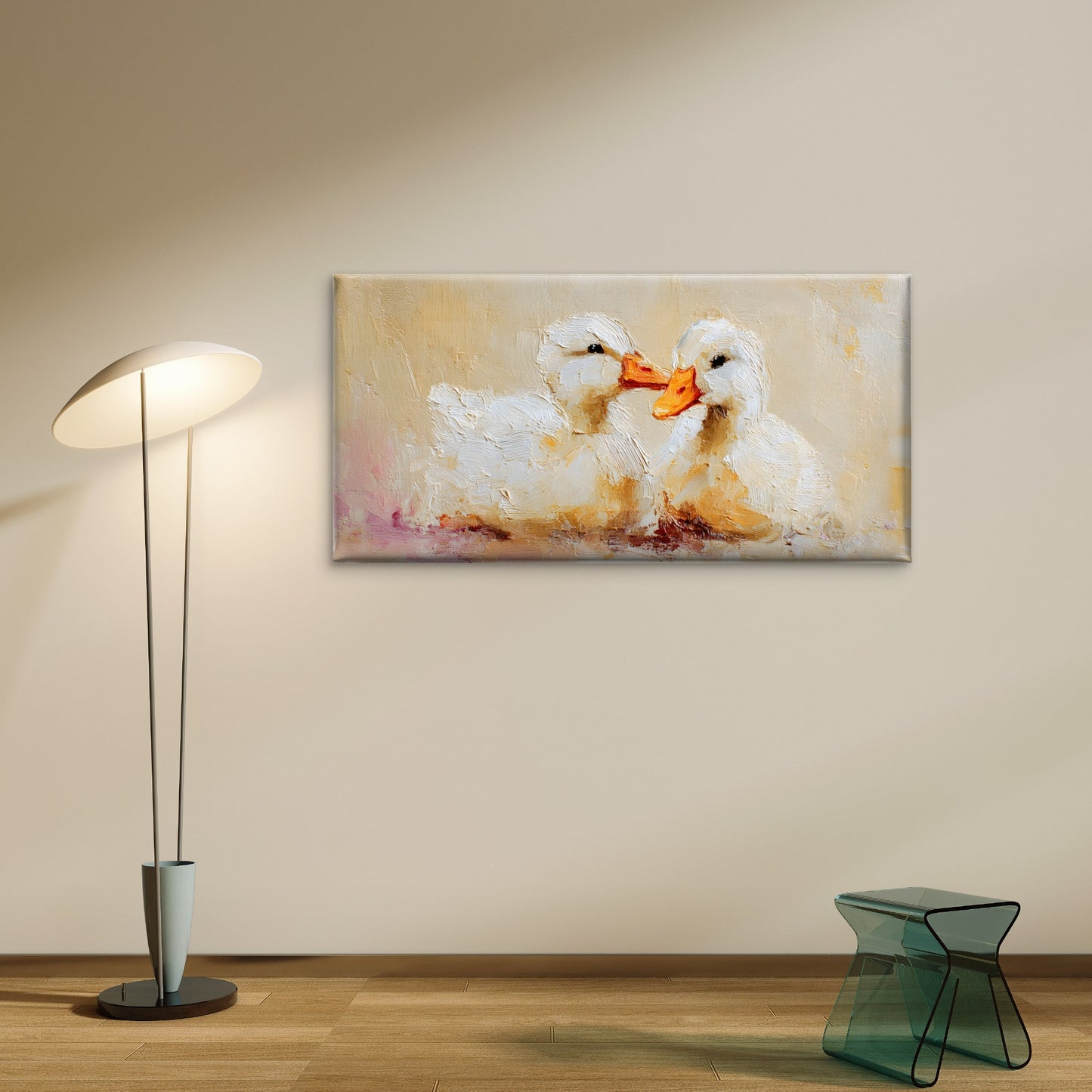 Cute White Ducklings Wall Art Canvas Office Home Room Framed 120x60cm