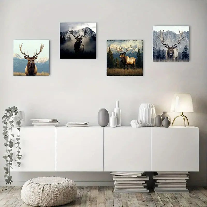 4pcs Nature & Wildlife Canvas Art Prints Wall Art Canvas Framed