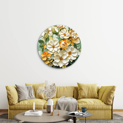 Botanical White Flower Acrylic Glass Rounded Print Tempered Glass Wall Art 100% Made in Australia Ready to Hang