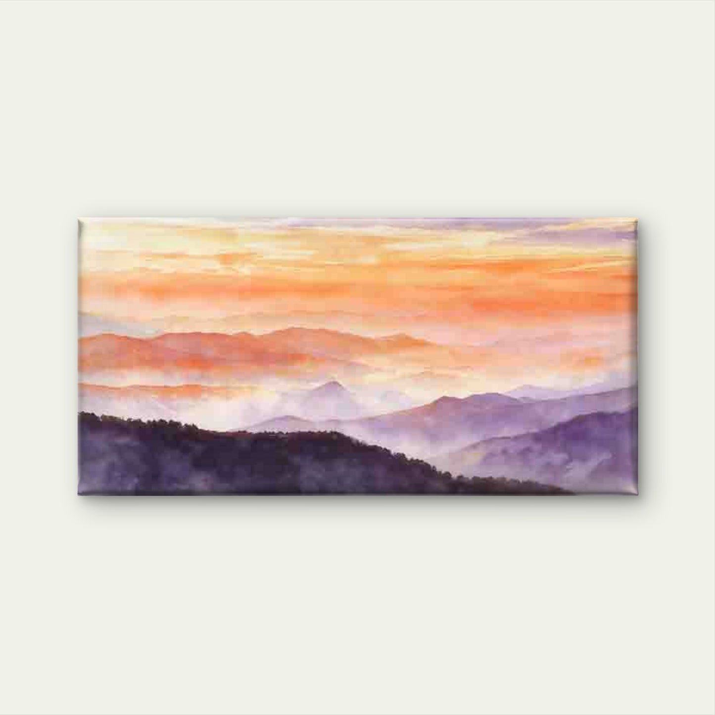 Misty Mountain at Sunset Wall Art Canvas Office Home Room Framed 120x60cm