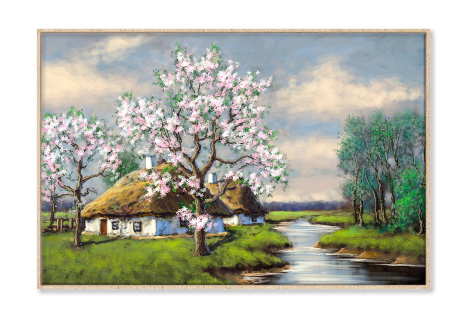 Ukrainian Spring Oil Painting Wall Art Limited Edition High Quality Print Canvas Box Framed Natural