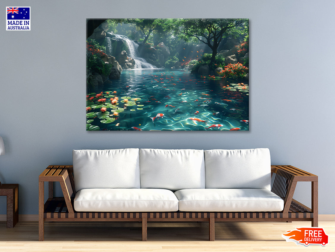Waterfall in the Garden View Print 100% Australian Made - Bella Home Decor