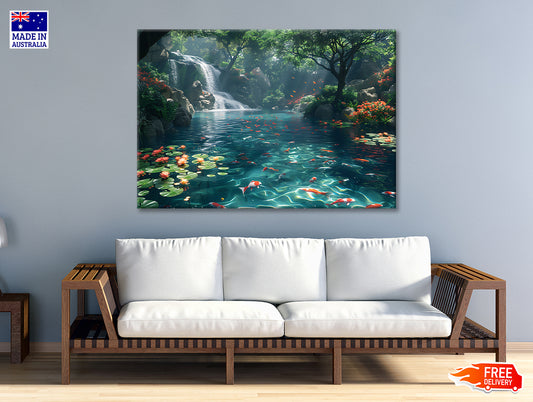 Waterfall in the Garden View Print 100% Australian Made - Bella Home Decor