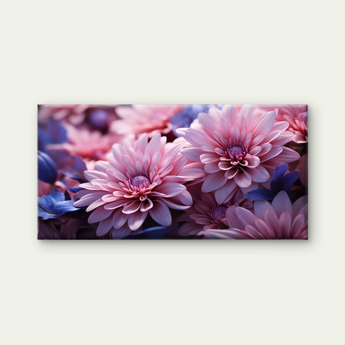 Fresh Floral Pink Chrysanthemum Wall Art Canvas Office Home Framed 120x60cm