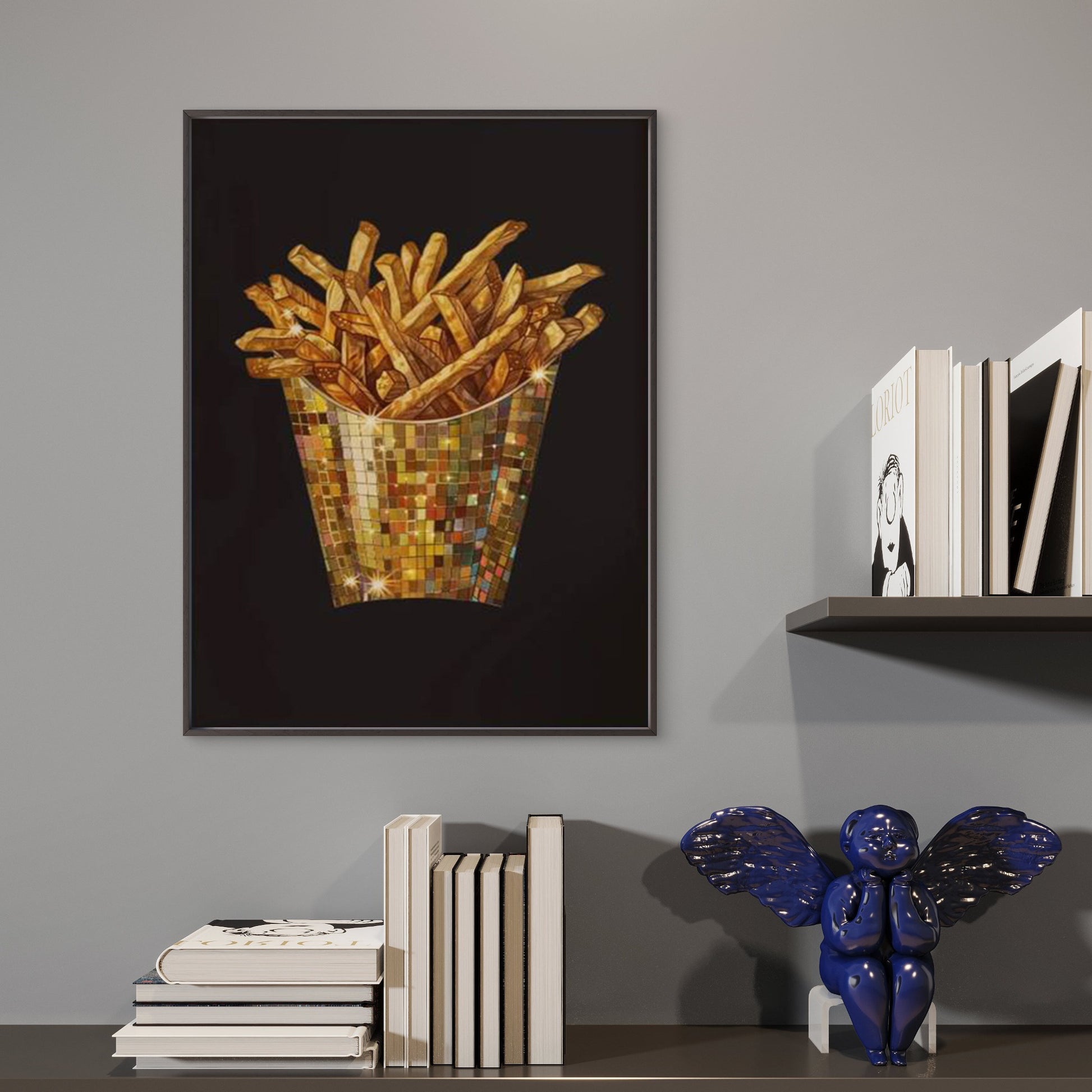 Retro French Fries Stylish Light Ball Painting Fashion Home Decor Premium Quality Poster Print Choose Your Sizes - Bella Home Decor