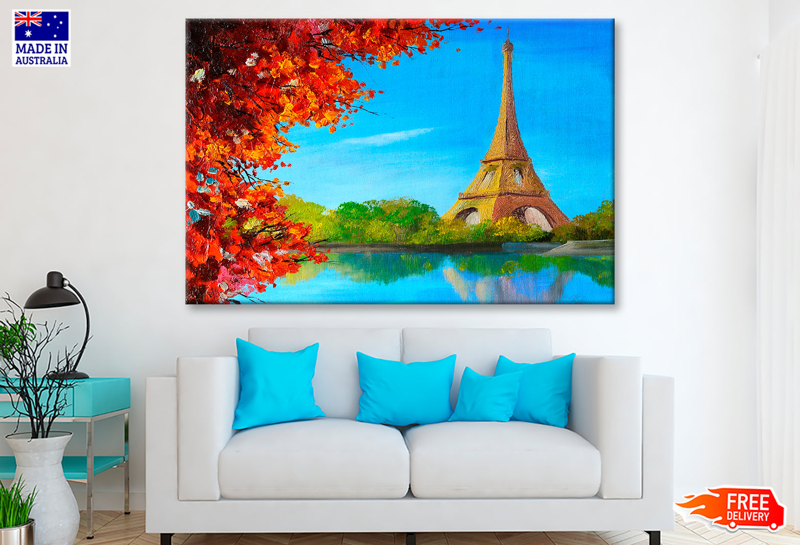 Lake Near The Eiffel Tower Oil Painting Wall Art Limited Edition High Quality Print