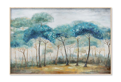 Blue Trees Dense Forest Oil Painting Wall Art Limited Edition High Quality Print