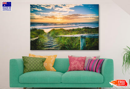 Beautiful View of a Beach at Sunset in Christchurch, New Zealand Wall Art Decor 100% Australian Made - Bella Home Decor