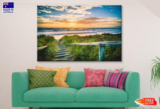 Beautiful View of a Beach at Sunset in Christchurch, New Zealand Wall Art Decor 100% Australian Made - Bella Home Decor