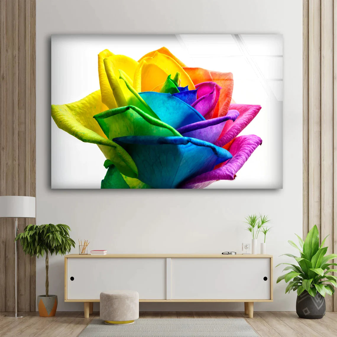 Multicolor Rose Flower UV Direct Aluminum Print Australian Made Quality