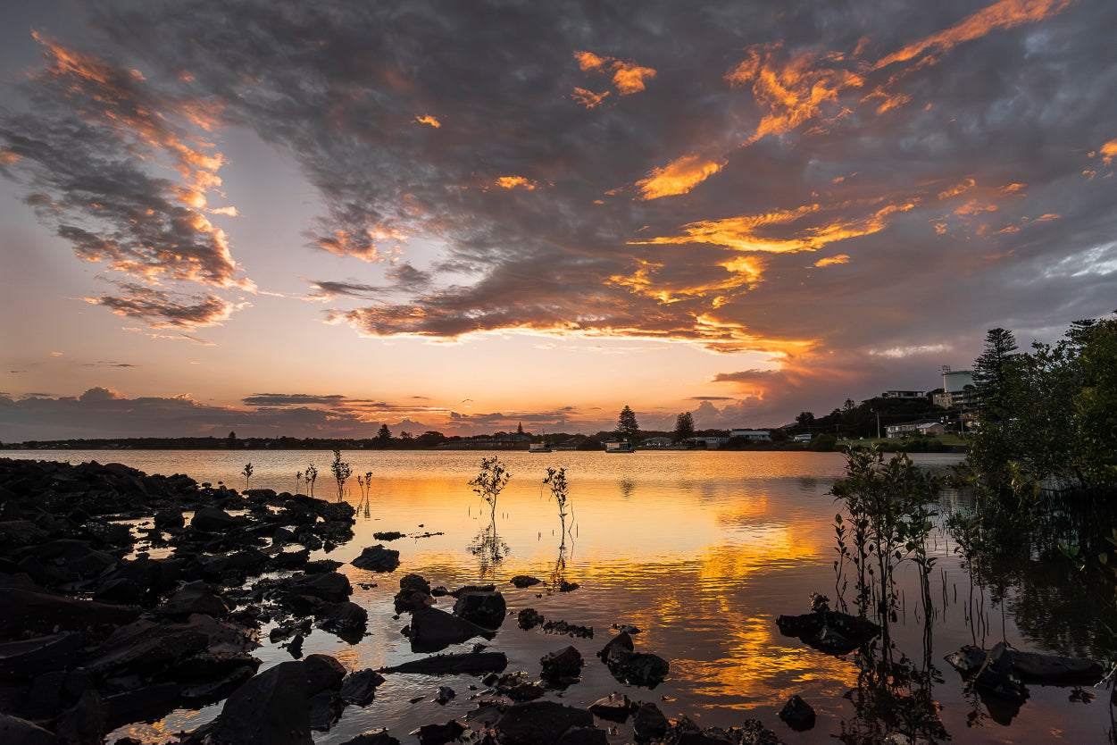 Harrington Sunset Fishing Village Wall Art Decor 100% Australian Made