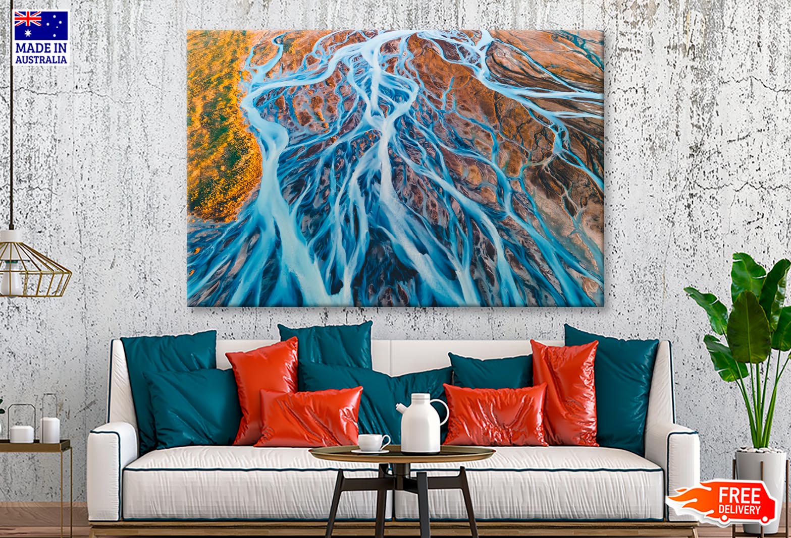 Glacial Rivers from Above Aerial Wall Art Decor 100% Australian Made - Bella Home Decor