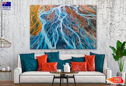 Glacial Rivers from Above Aerial Wall Art Decor 100% Australian Made - Bella Home Decor