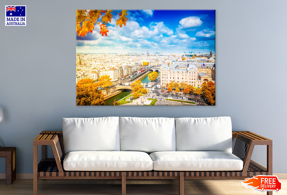 Skyline of Paris city France Print 100% Australian Made