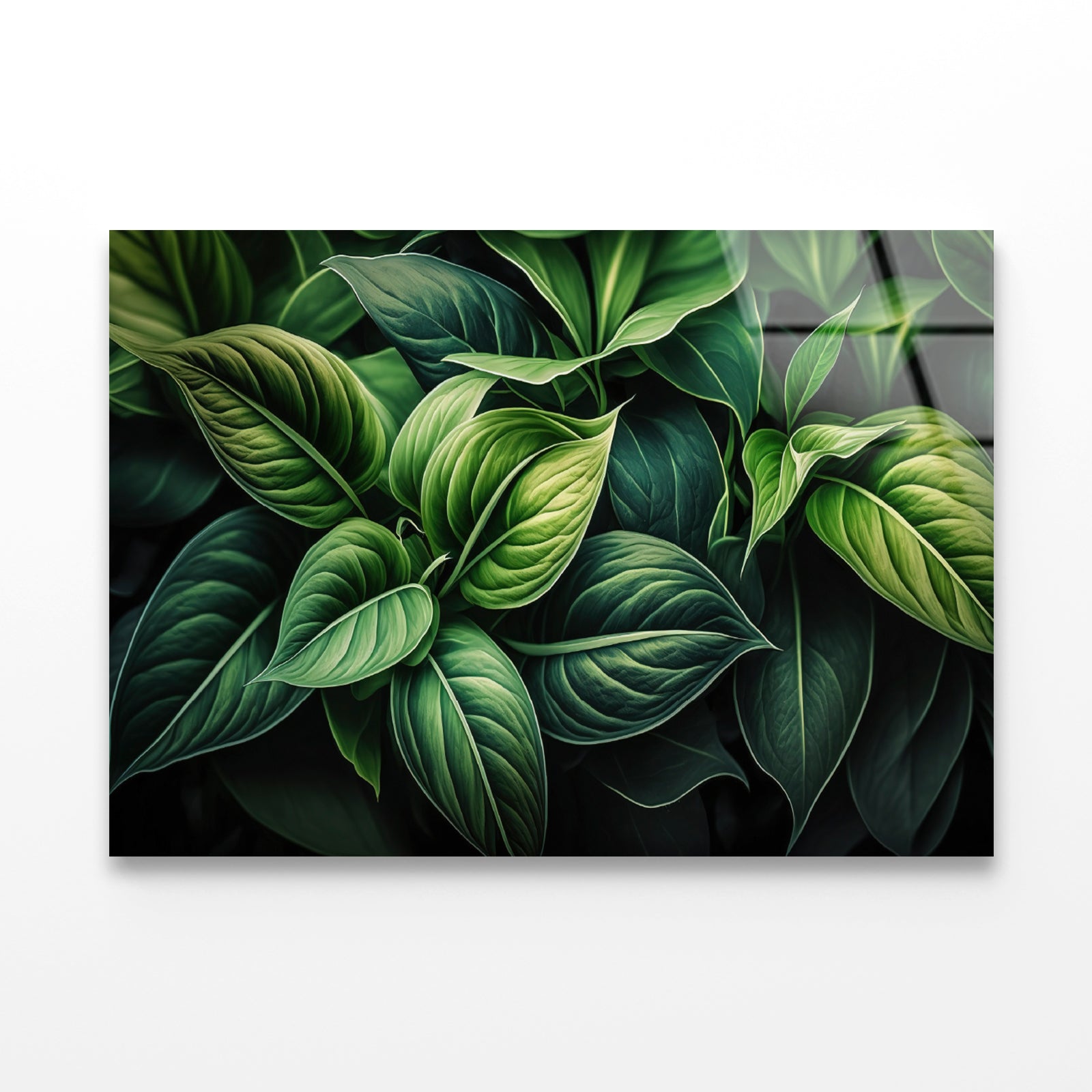 Green Leaves Close up Acrylic Glass Print Tempered Glass Wall Art 100% Made in Australia Ready to Hang - Bella Home Decor