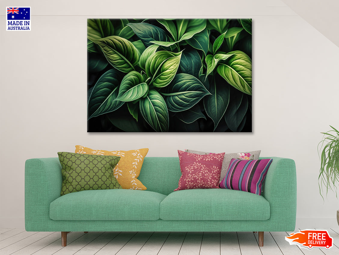 Green Leaves Close up Print 100% Australian Made - Bella Home Decor