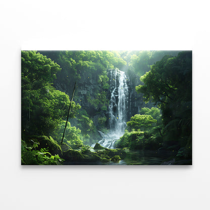 Waterfall, Trees, Lake Print 100% Australian Made - Bella Home Decor