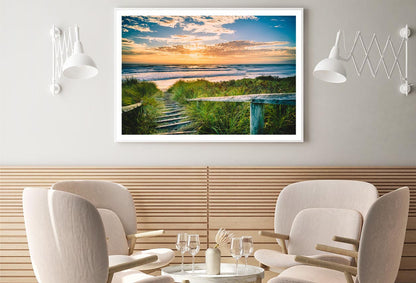 Beautiful View of a Beach at Sunset in Christchurch, New Zealand Home Decor Premium Quality Poster Print Choose Your Sizes