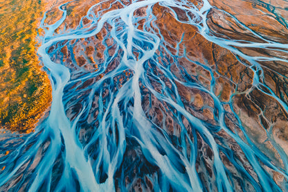 Glacial Rivers from Above  Acrylic Glass Print Tempered Glass Wall Art 100% Made in Australia Ready to Hang