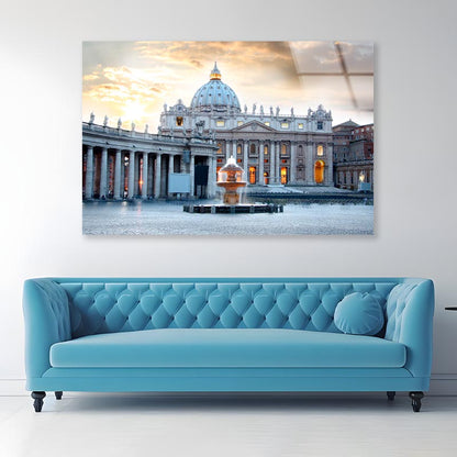 Basilica Di San Pietro, Vatican, Rome, Italy Acrylic Glass Print Tempered Glass Wall Art 100% Made in Australia Ready to Hang