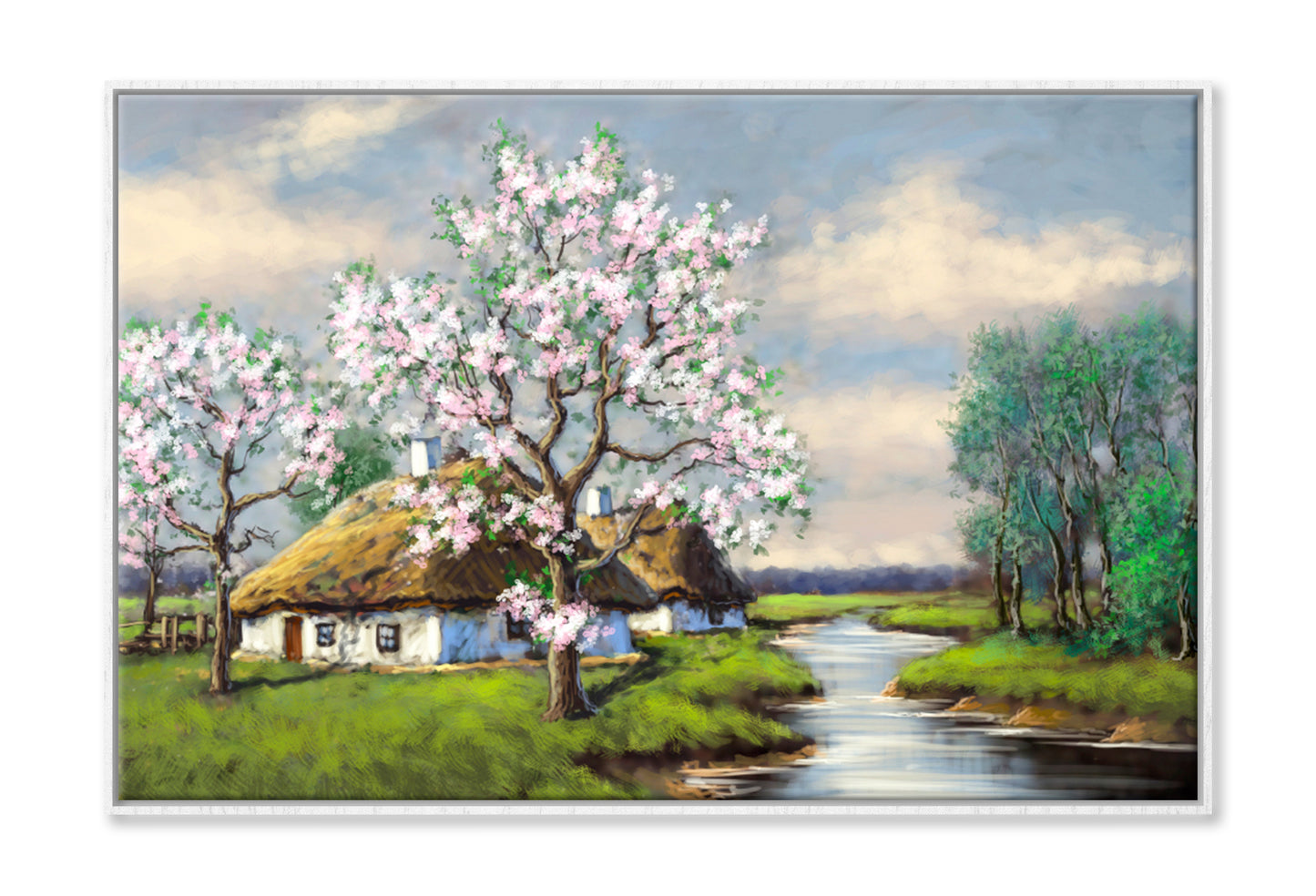 Ukrainian Spring Oil Painting Wall Art Limited Edition High Quality Print Canvas Box Framed White