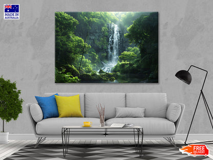 Waterfall, Trees, Lake Print 100% Australian Made - Bella Home Decor
