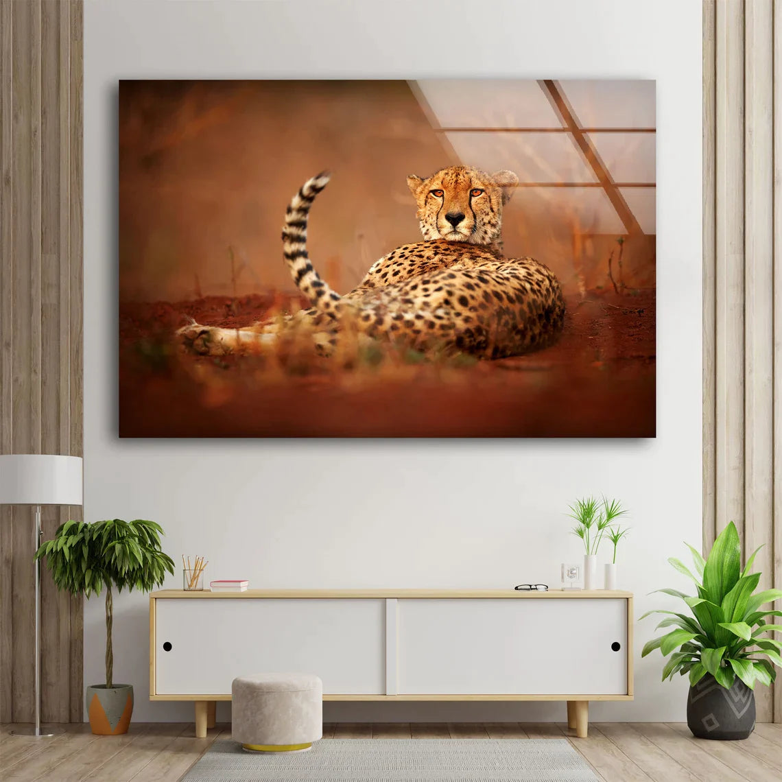 Laying Cheetah Closeup UV Direct Aluminum Print Australian Made Quality