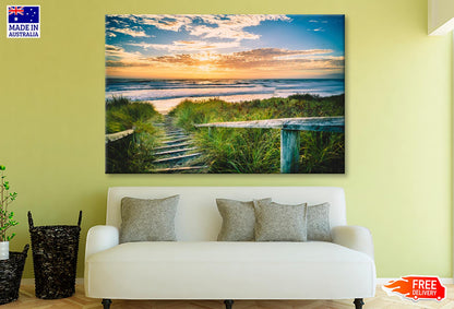 Beautiful View of a Beach at Sunset in Christchurch, New Zealand Wall Art Decor 100% Australian Made - Bella Home Decor