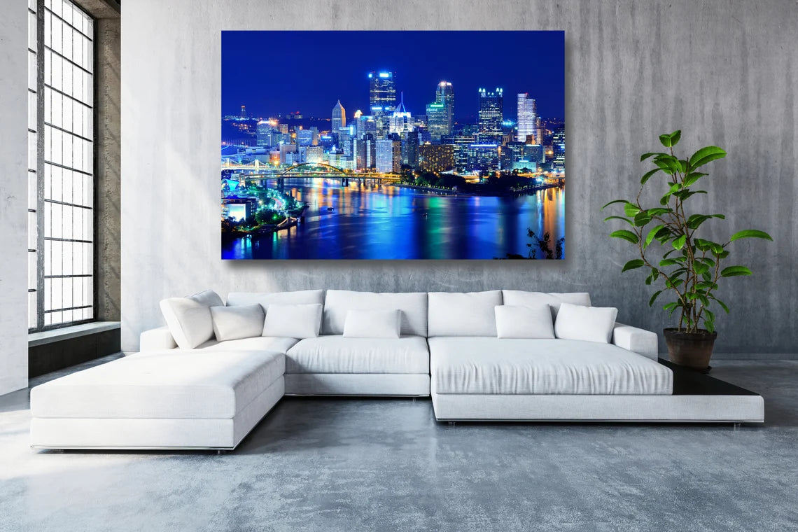 Pittsburgh Cityscape Wall Art UV Direct Aluminum Print Australian Made Quality