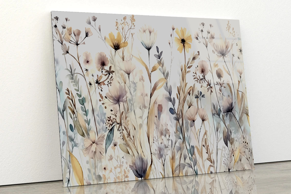 Group of Flowers in a Garden Acrylic Glass Print Tempered Glass Wall Art 100% Made in Australia Ready to Hang - Bella Home Decor