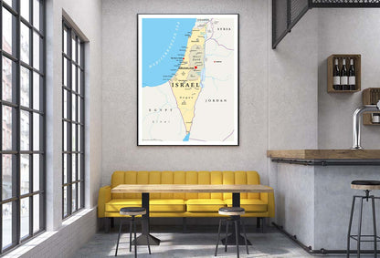 Israel Political Map with Capital Jerusalem Home Decor Premium Quality Poster Print Choose Your Sizes