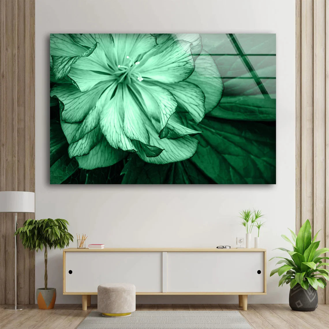 Green Flower Closeup UV Direct Aluminum Print Australian Made Quality