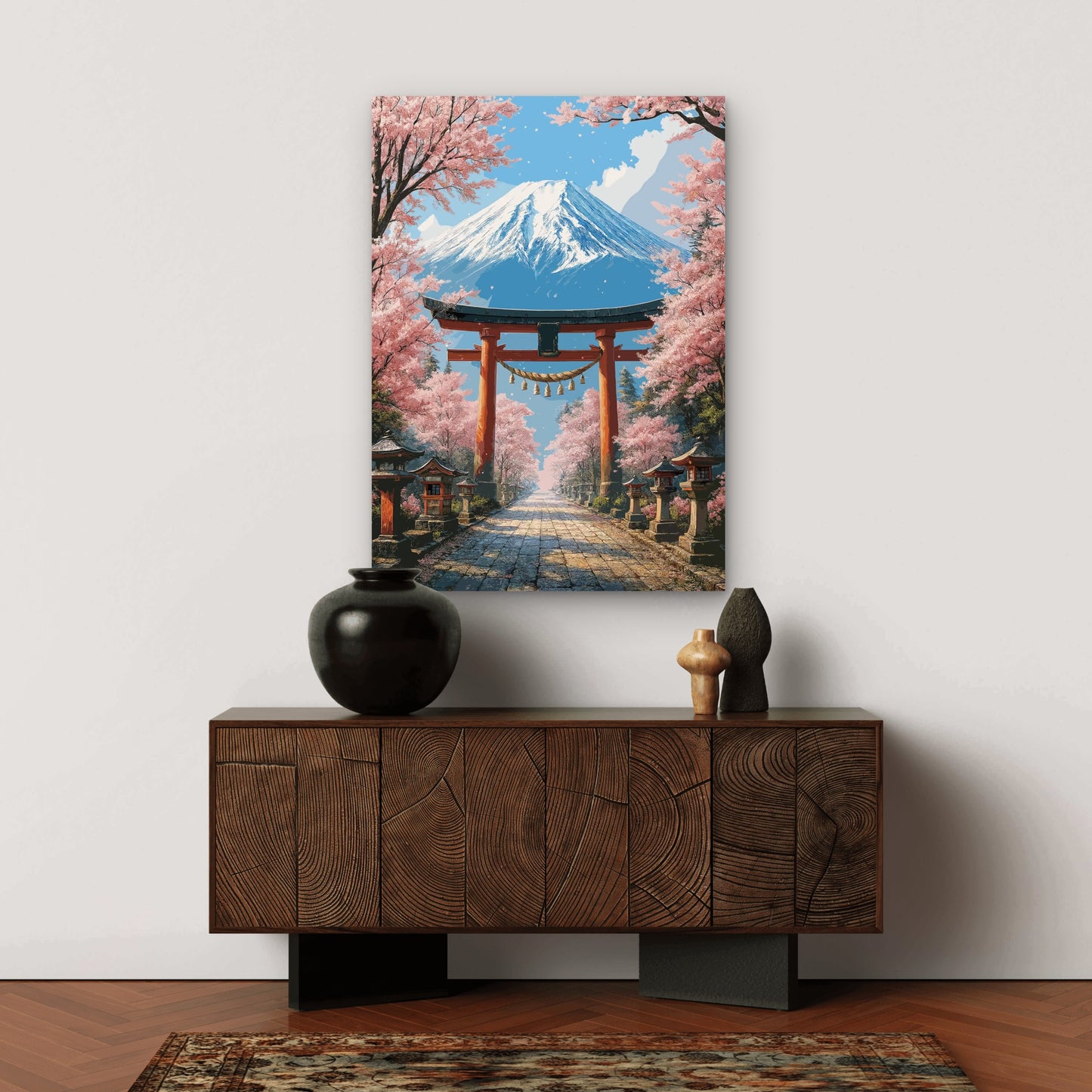 Mount Fuji Torii Gate Shinto 40x60cm Metal Print Ready to Hang