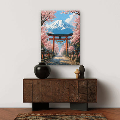 Mount Fuji Torii Gate Shinto 40x60cm Metal Print Ready to Hang