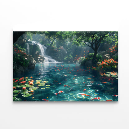 Waterfall in the Garden View Print 100% Australian Made - Bella Home Decor