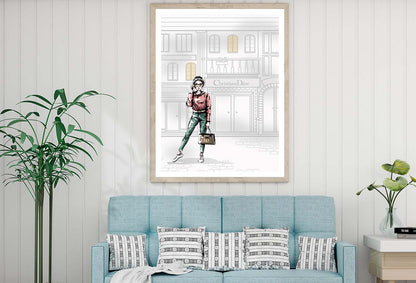 Modern Girl with Luxury Fashion Store Design Home Decor Premium Quality Poster Print Choose Your Sizes