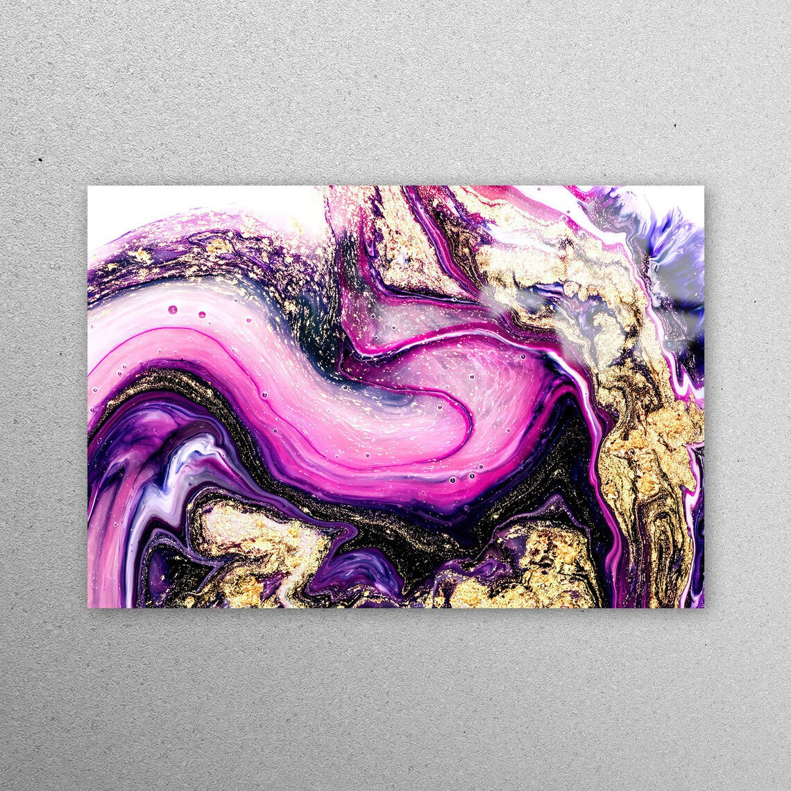 Pink Gold Abstract Marble Acrylic Glass Print Tempered Glass Wall Art 100% Made in Australia Ready to Hang