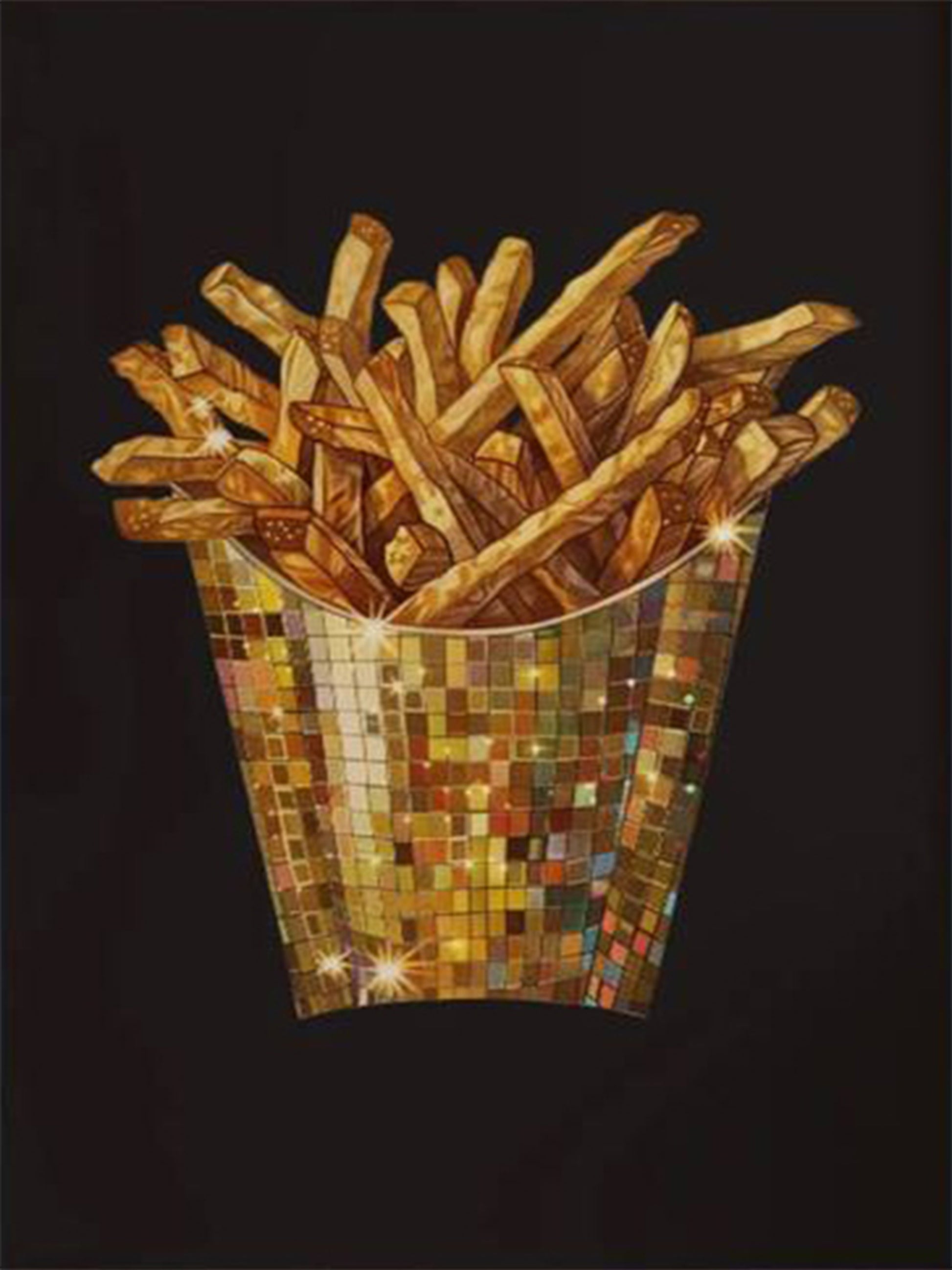 Retro French Fries Stylish Light Ball Painting Fashion Home Decor Premium Quality Poster Print Choose Your Sizes - Bella Home Decor