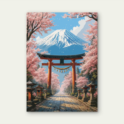 Mount Fuji Torii Gate Shinto 40x60cm Metal Print Ready to Hang