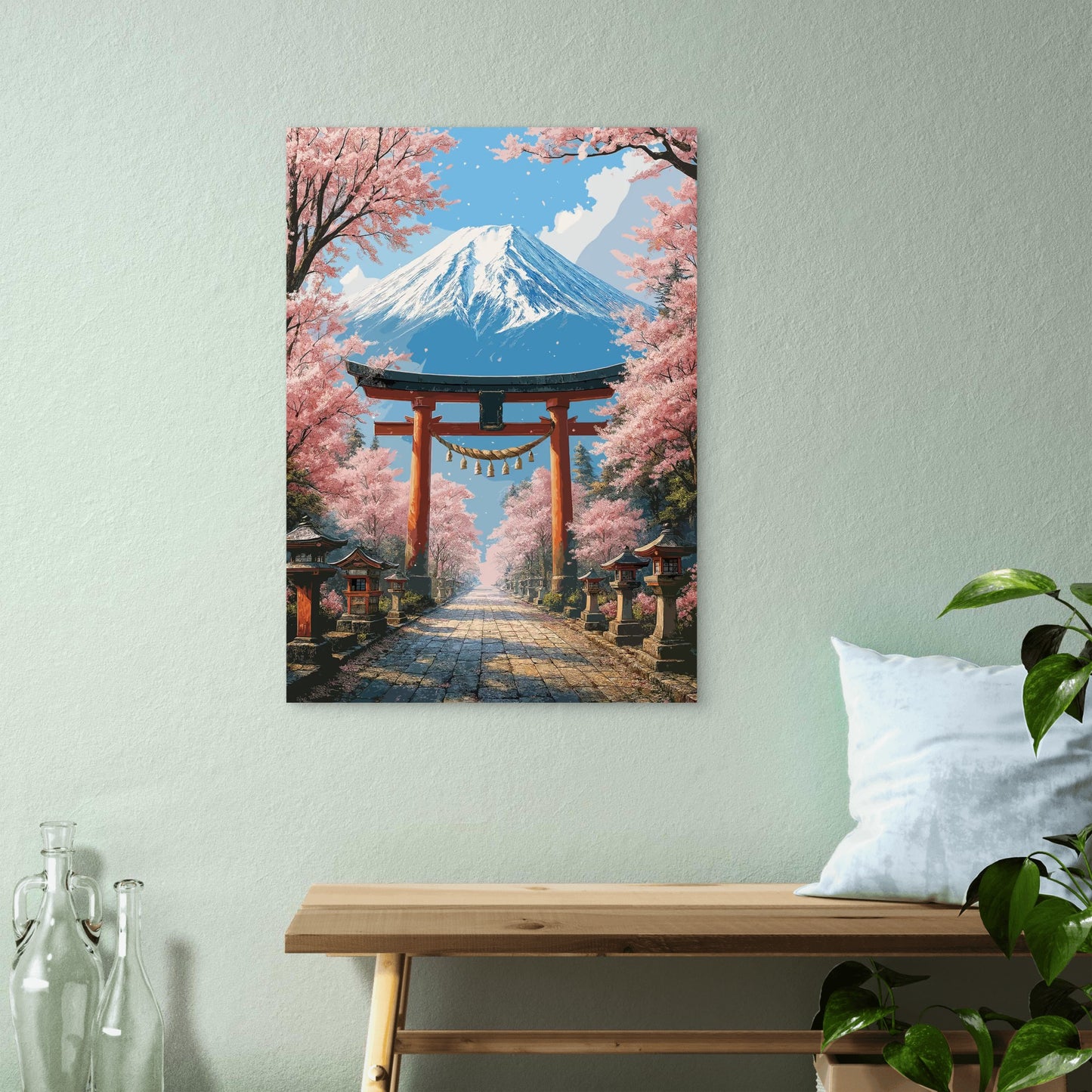 Mount Fuji Torii Gate Shinto 40x60cm Metal Print Ready to Hang