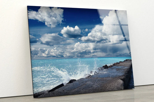 Sea Waves Crashing UV Direct Aluminum Print Australian Made Quality