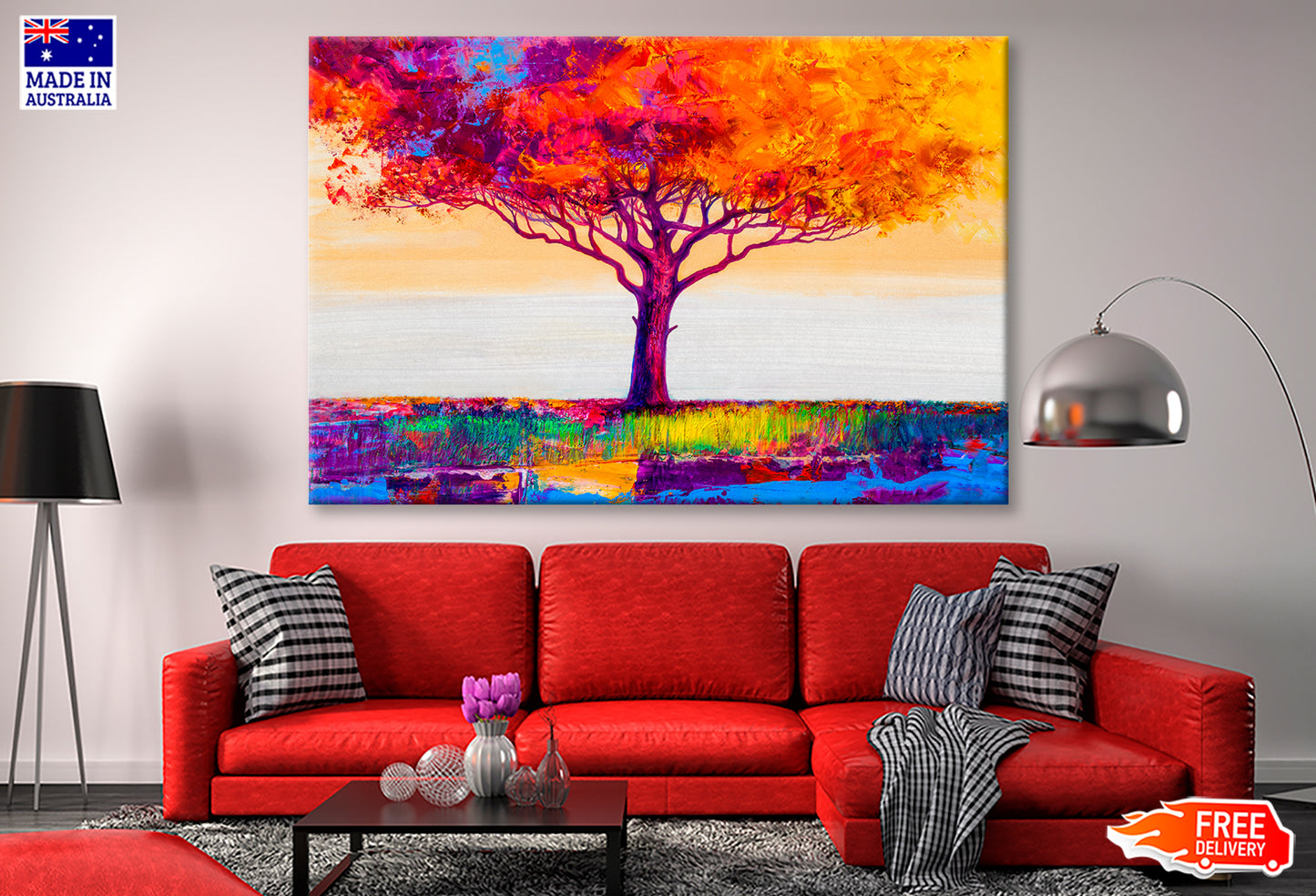 Abstract Colorful Autumn Tree Oil Painting Limited Edition High Quality Print