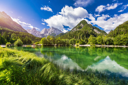 Beautiful landscape of Lake Jasna in Kranjska Gora, Slovenia  Wall Art Decor 100% Australian Made