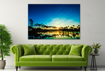 Trees Sunset Reflection Hawaii  Wall Art Decor 100% Australian Made - Bella Home Decor
