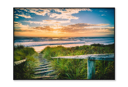 Beautiful View of a Beach at Sunset in Christchurch, New Zealand Home Decor Premium Quality Poster Print Choose Your Sizes