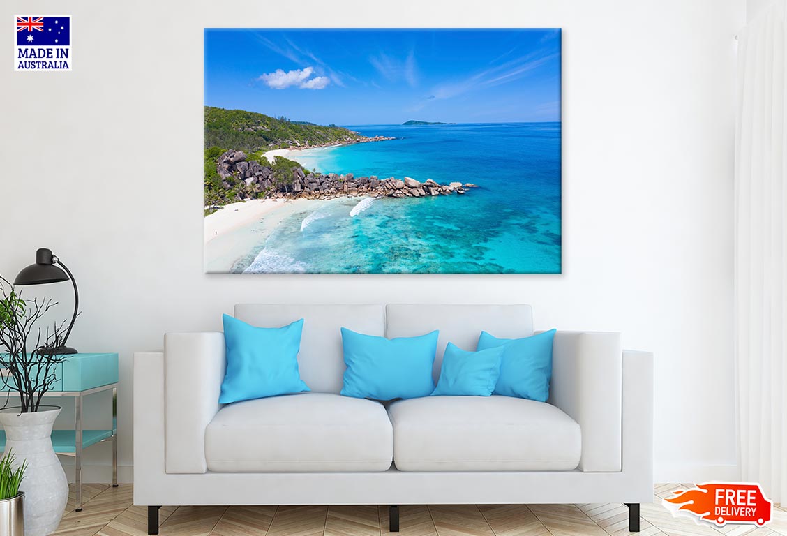 Grand Anse Beach On Island Print 100% Australian Made